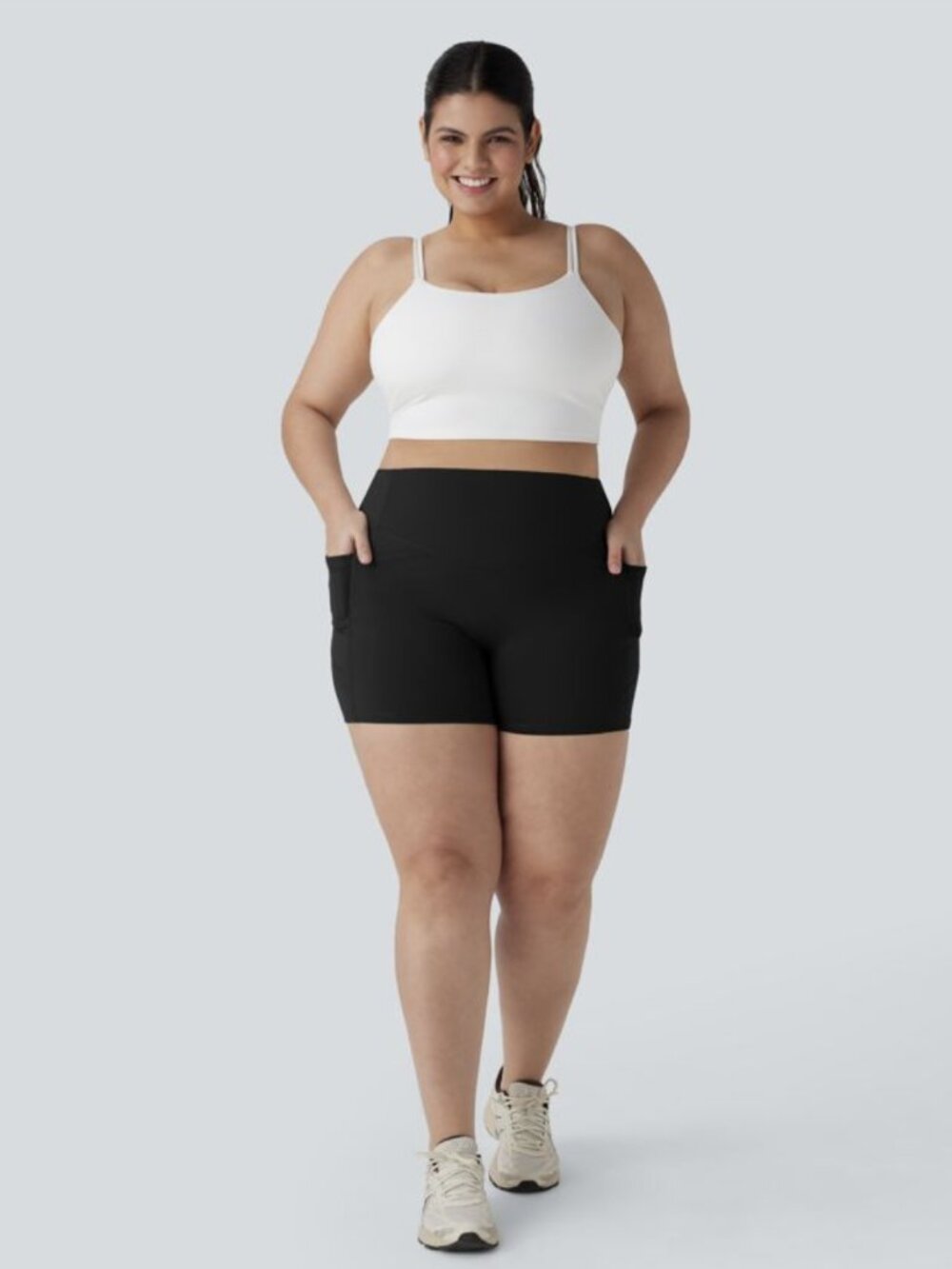 NEW LADIES SIZE 1X HALARA BLACK BUTT SCRUNCH TUMMY CONTROL BIKER SHORTS